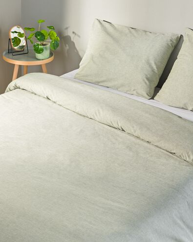 housse de couette 200x200/220cm chambray vert - 5790231 - HEMA