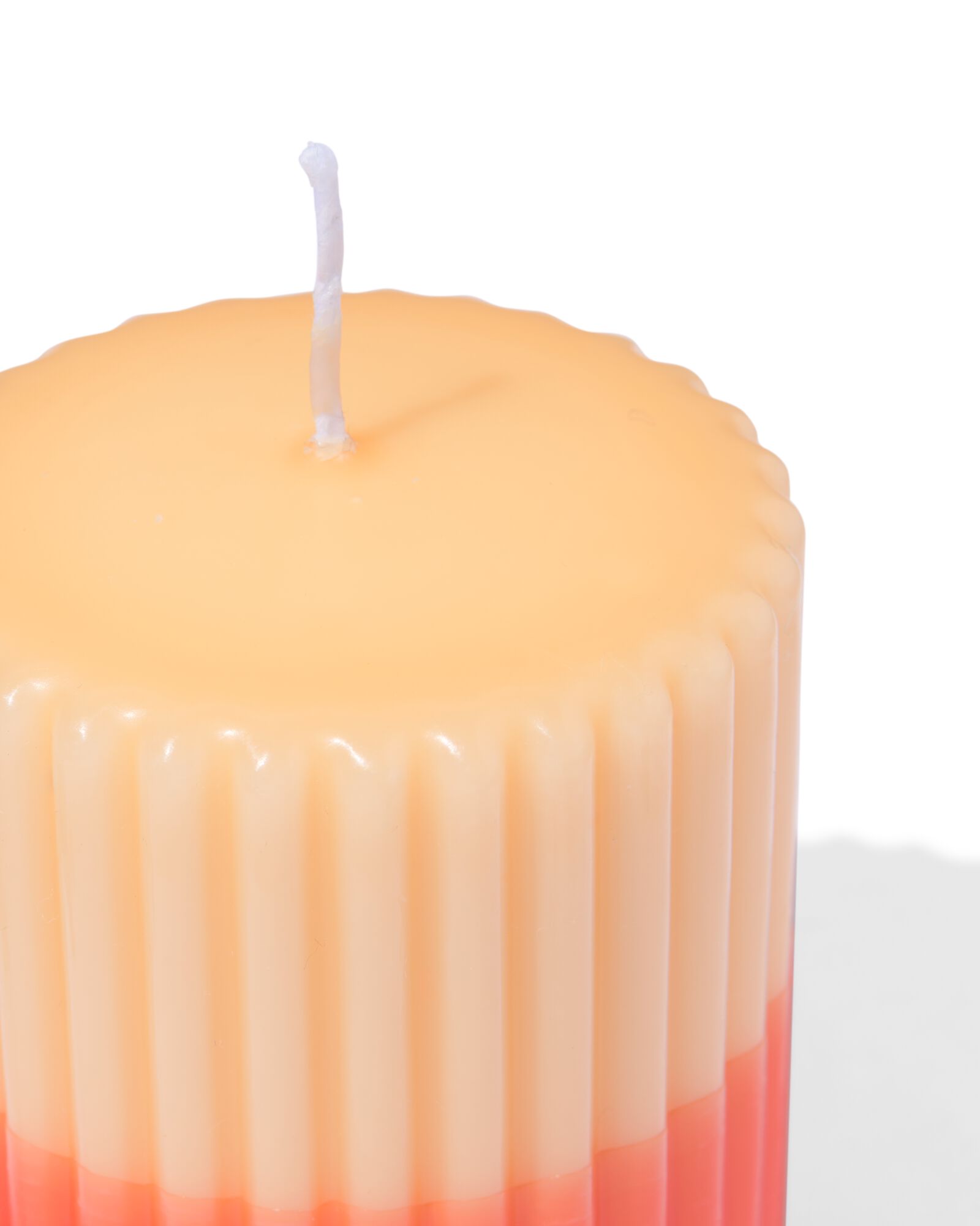 Stumpenkerze &Oslash; 7 &times; 8 cm, gerippt, Hellrosa/Pink - 13504026 - HEMA