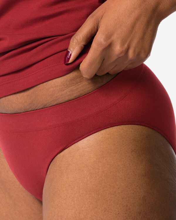 damesslip naadloos micro donkerrood - 19601514DARKRED - HEMA