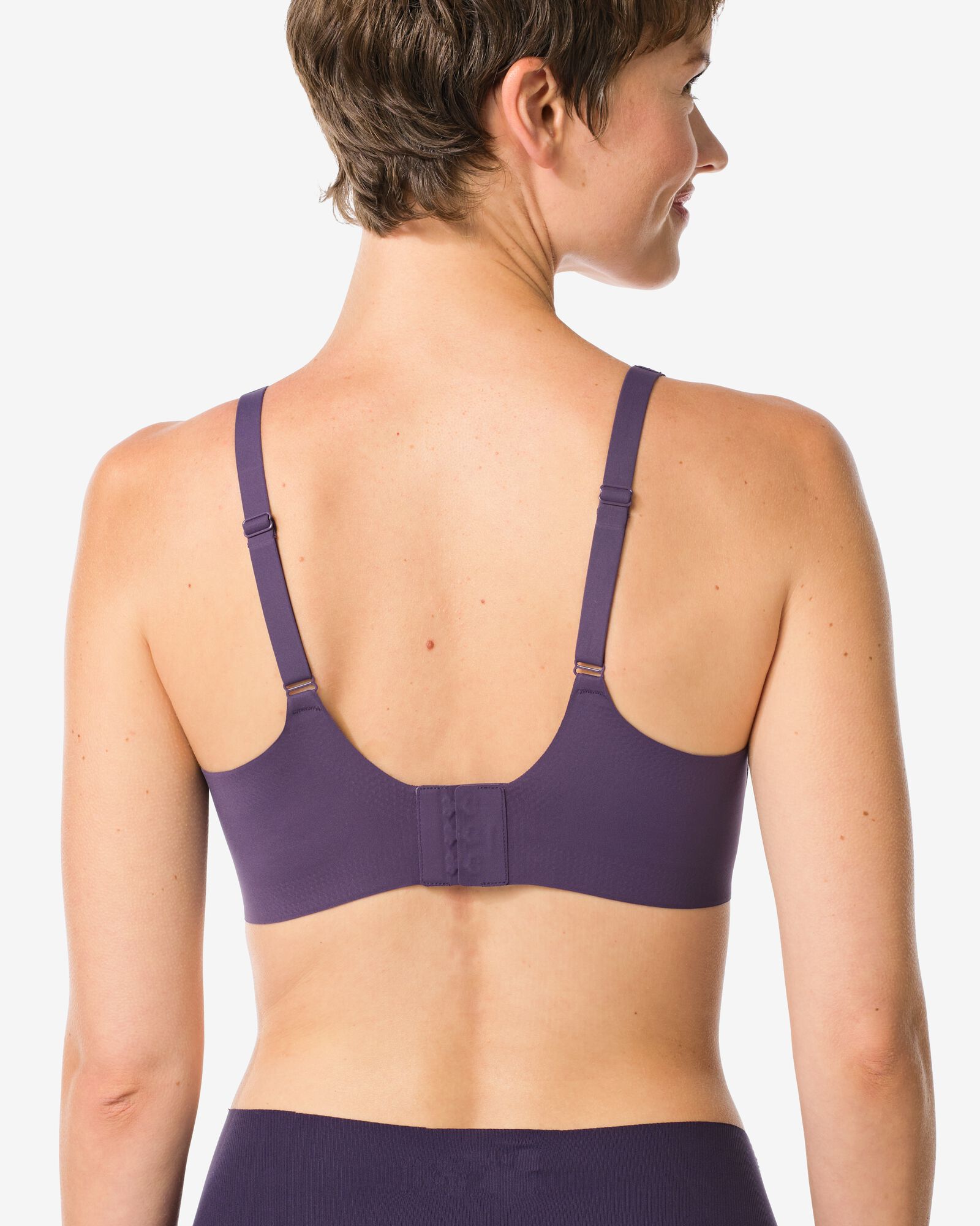 voorgevormde bh zonder beugel - ultimate comfort donkerpaars donkerpaars - 21801136DARKPURPLE - HEMA