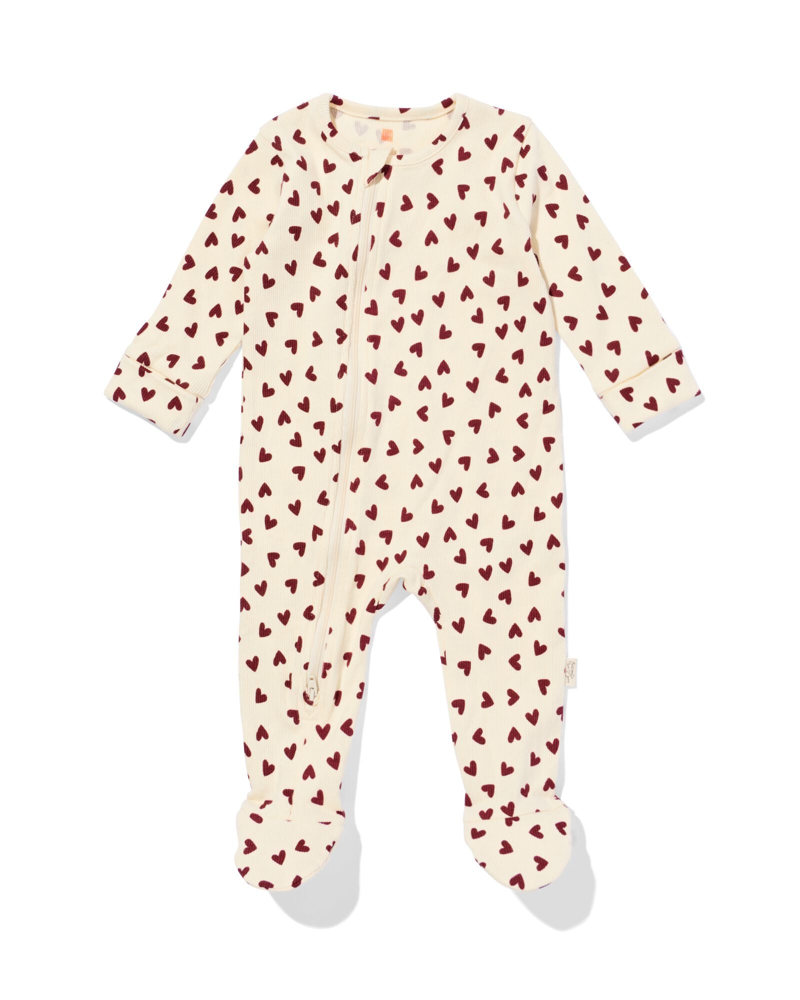 newborn boxpakje hartjes ecru - 33447820ECRU - HEMA