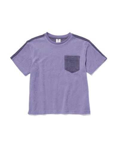 t-shirt enfant tissu éponge violet 98/104 - 30782675 - HEMA