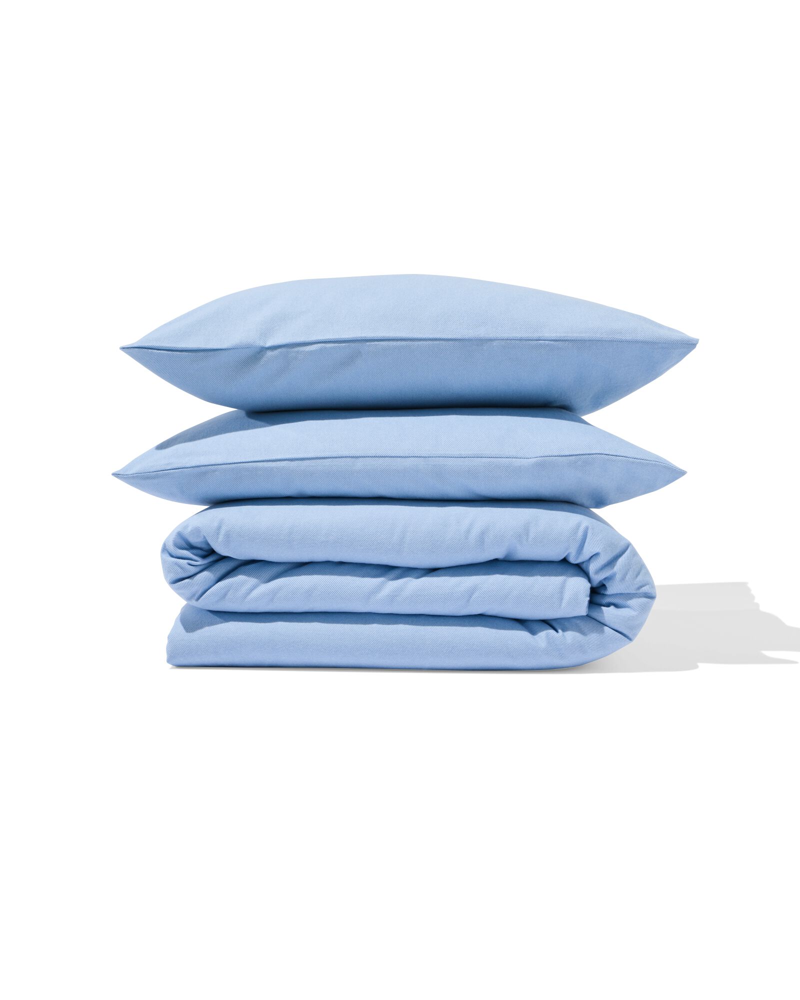 dekbedovertrek 240x200/220cm flanel strepen lichtblauw - 5700206 - HEMA