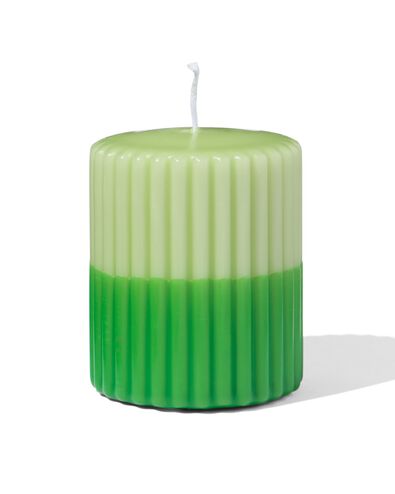 grosse bougie &Oslash; 7 x 8 cm nervur&eacute;e verte - 13504025 - HEMA