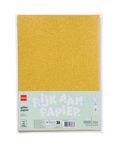 glitterpapier A4 - 20 stuks - 15910058 - HEMA