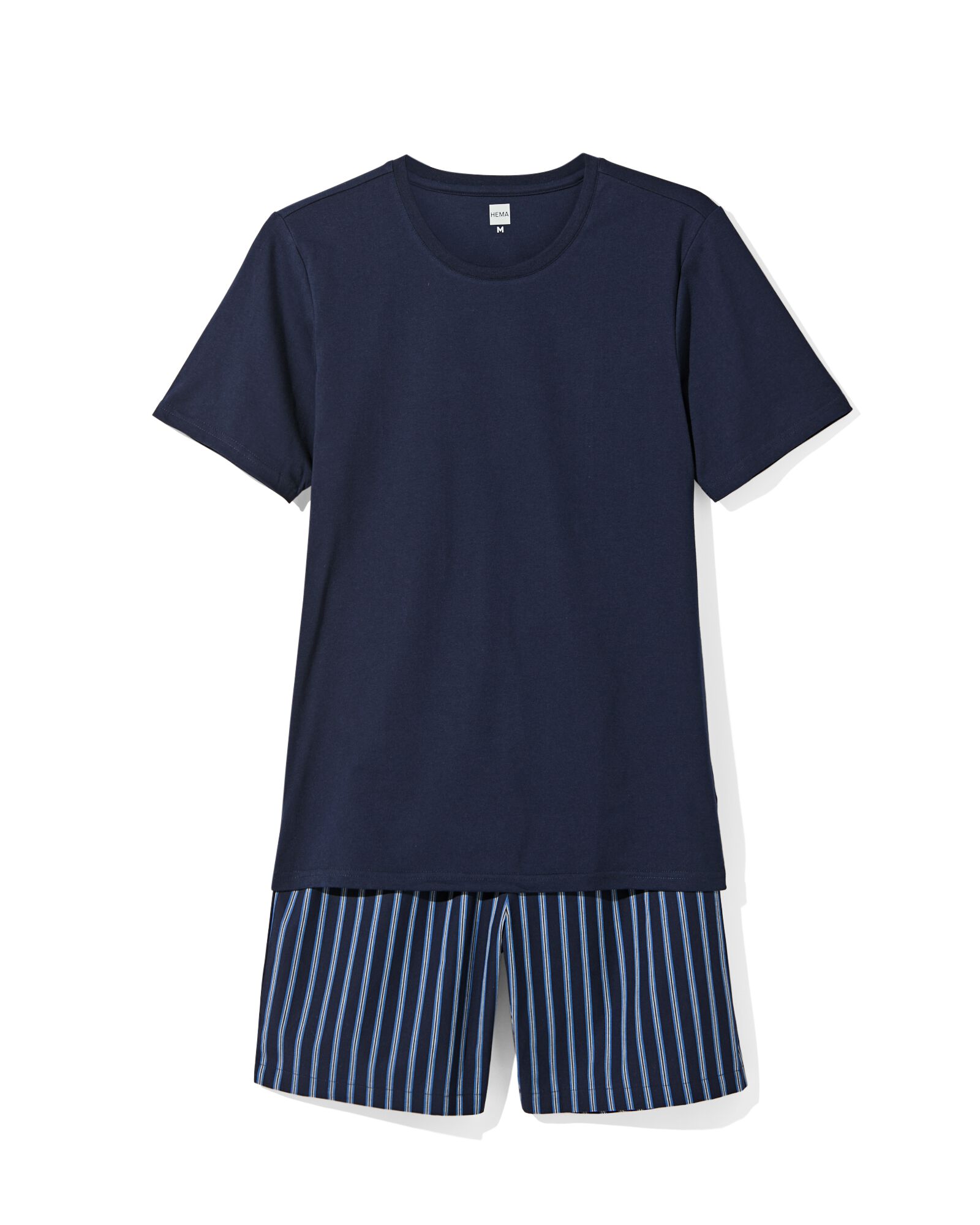Herren-Kurz-Pyjama Popeline, gestreift dunkelblau - 23693840DARKBLUE - HEMA