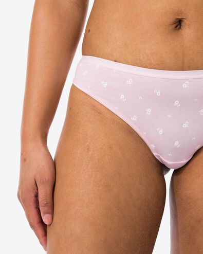2er-Pack Damen-Strings, Baumwolle/Elasthan rosa - 1000030299 - HEMA