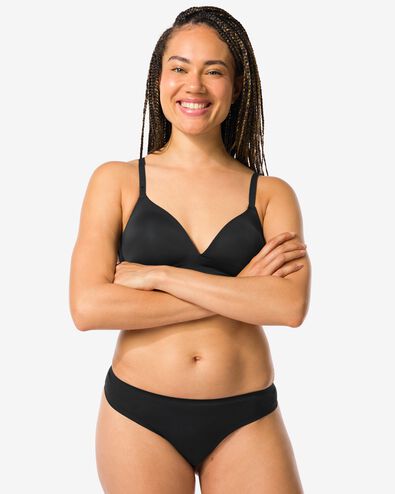 Damen-String Second Skin, Mikrofaser schwarz - 1000001841 - HEMA