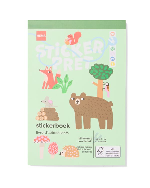 stickerboek bosdieren - 15900322 - HEMA