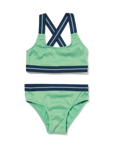 Kinder-Bikini, gerippt grün 134/140 - 22264646 - HEMA