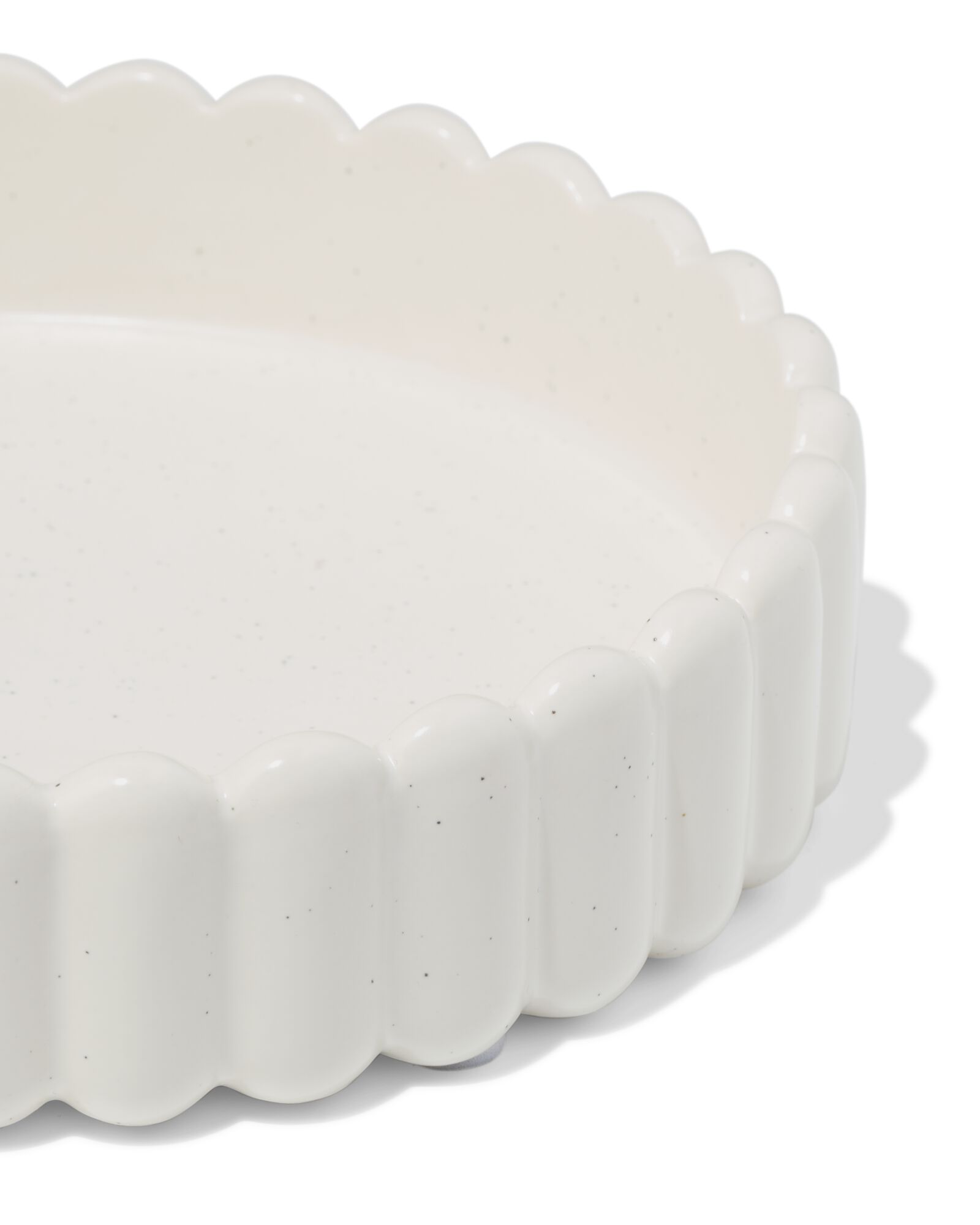 Kerzenuntersetzer, ⌀20 cm, Keramik, gerippt, wei&szlig; - 13325064 - HEMA