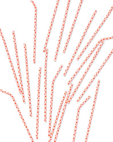 pailles en papier c&oelig;urs - lot de 20  - 14240058 - HEMA