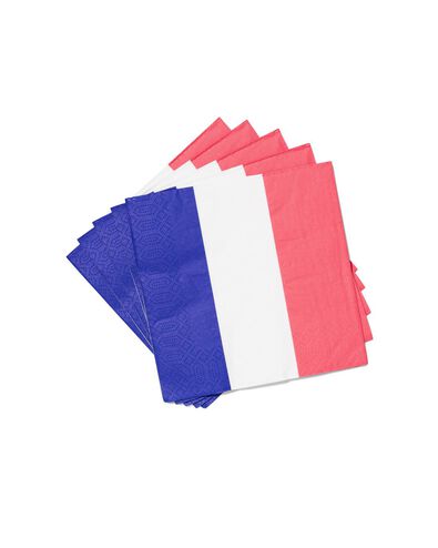 20 serviettes en papier 33x33 drapeau français - 25290229 - HEMA