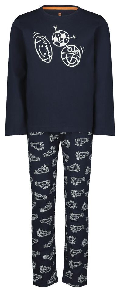 Kinder-Pyjama, Sport dunkelblau 98/104 - 23000462 - HEMA