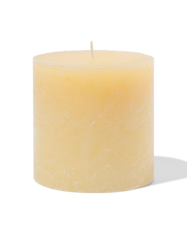 bougie rustique &Oslash;10x10cm jaune clair - 13504233 - HEMA