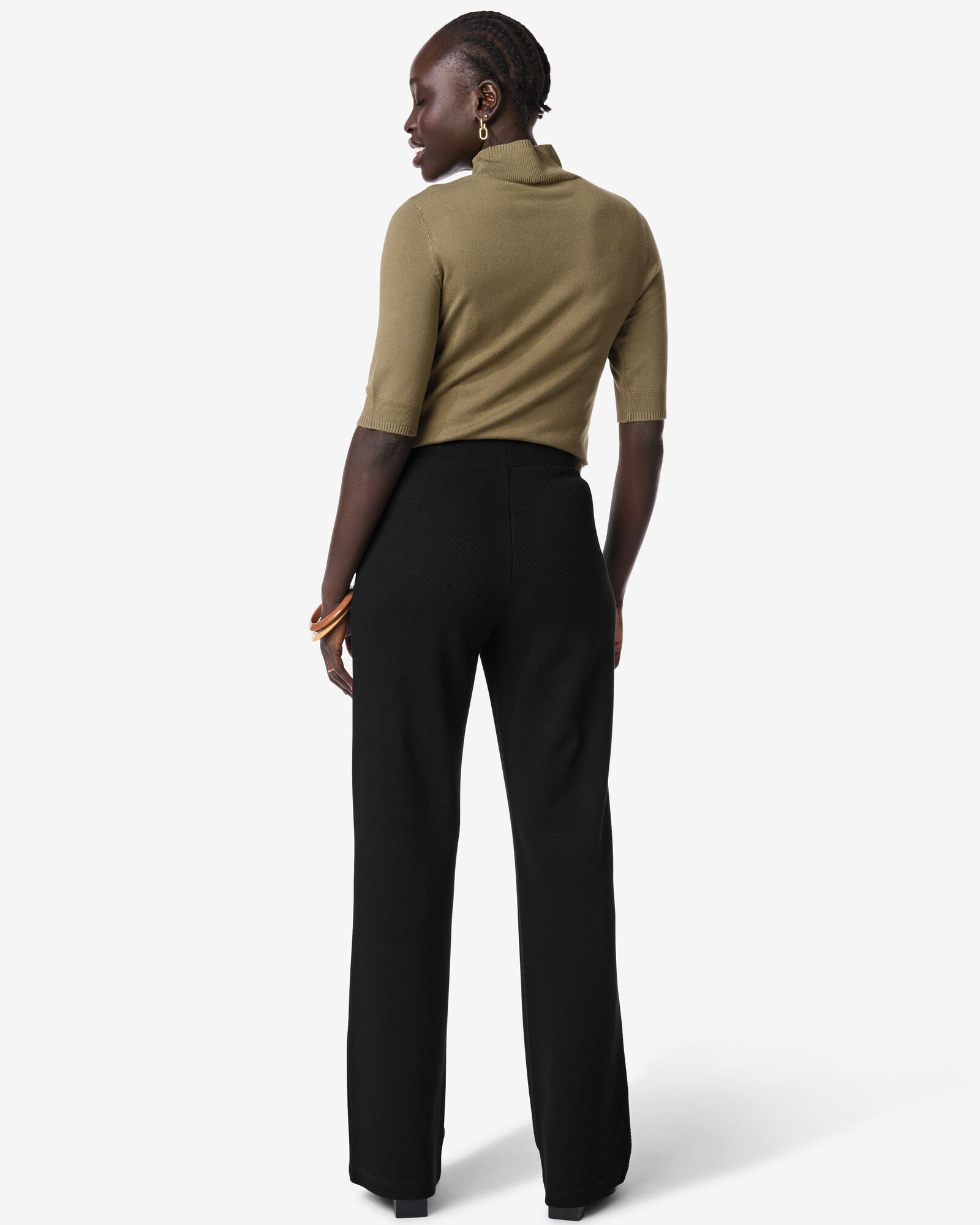 damesbroek Kacey regular fit  zwart zwart - 36300980BLACK - HEMA