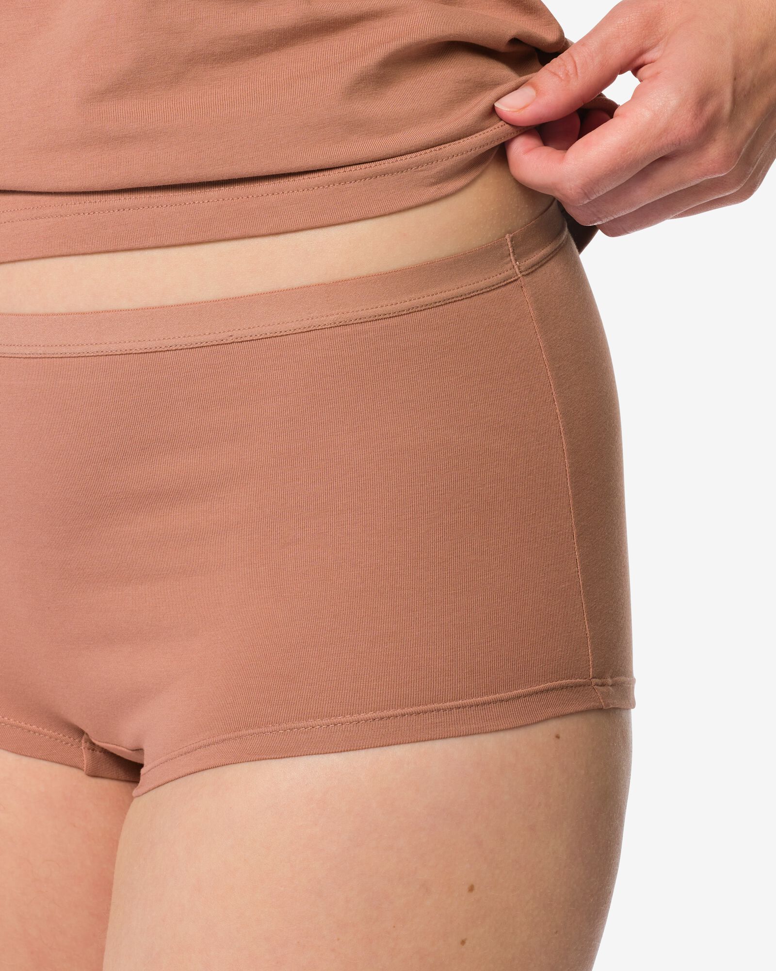 damesboxer perfect comfort katoen lichtbruin - 19661514LIGHTBROWN - HEMA