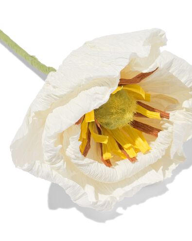 Kunstblume 23 cm, Klatschmohn, Papier, wei&szlig; - 41300121 - HEMA