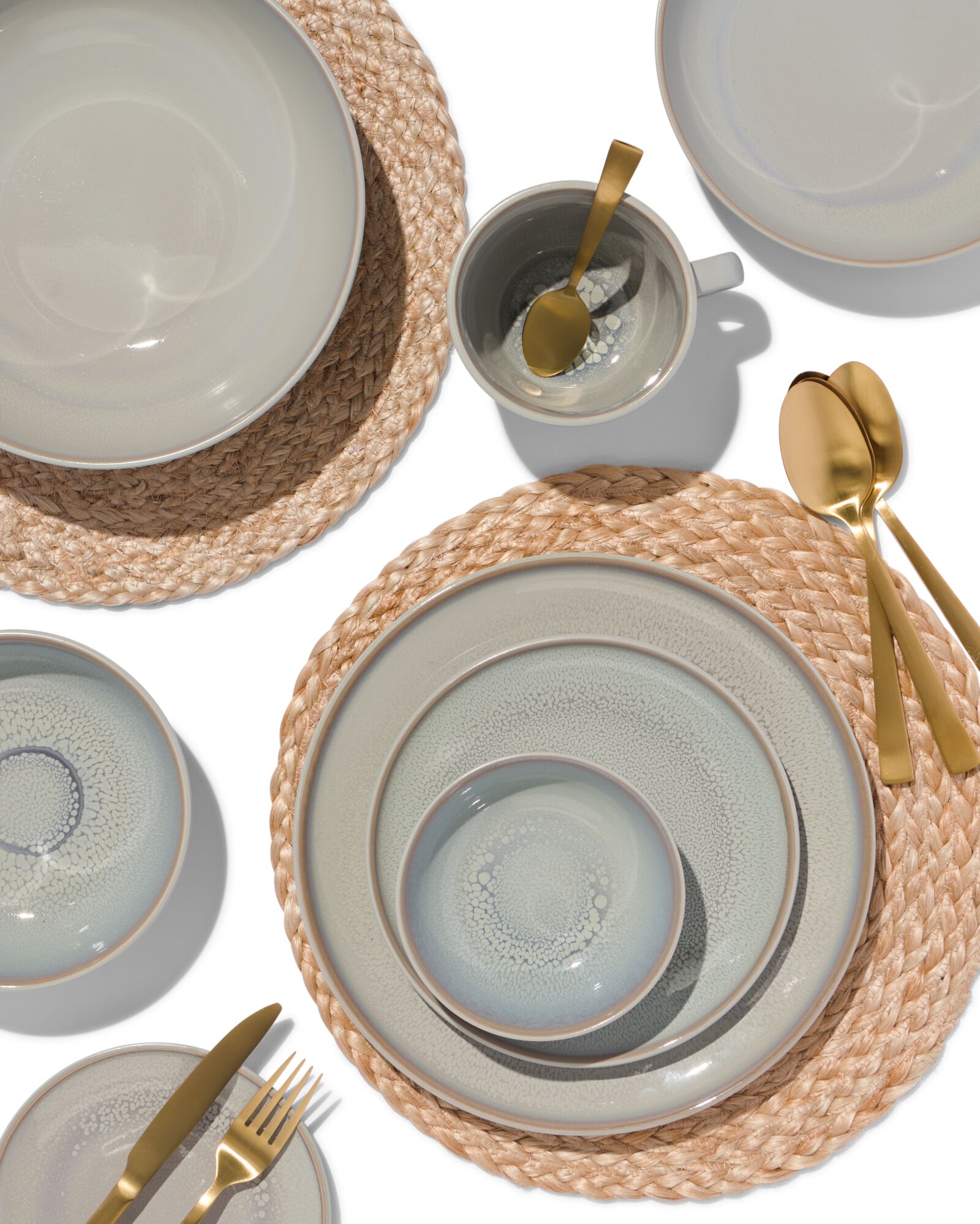 Becher Helsinki, 7.5 cm, reaktive Glasur, hellgrau - 9602019 - HEMA