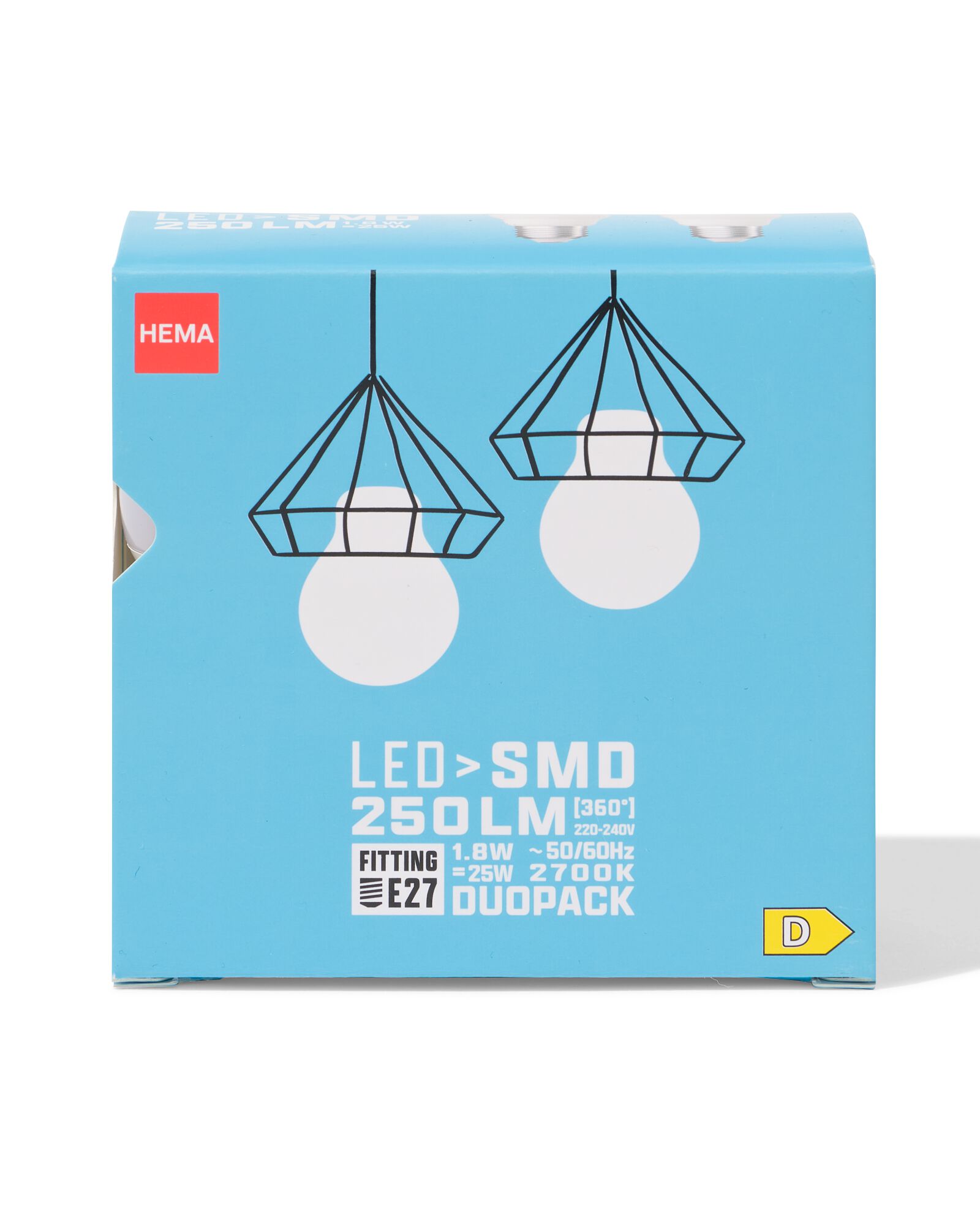 boule led smd E27 1,8W 250lm - 2 pi&egrave;ces - 20000041 - HEMA