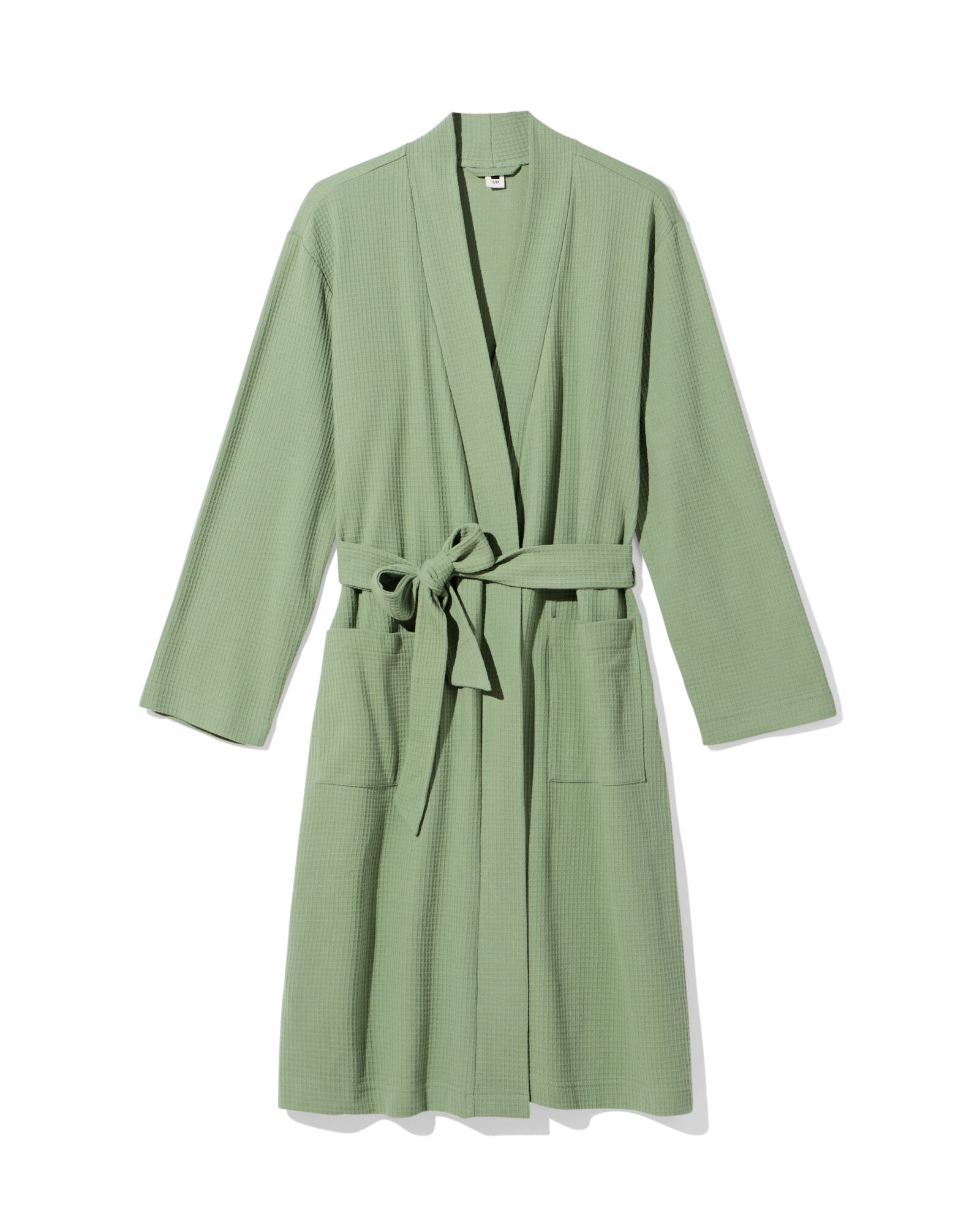 peignoir femme en coton gaufr&eacute; vert vert - 23400355GREEN - HEMA