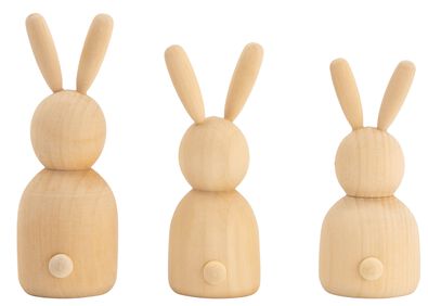 3 lapins de Pâques en bois - 25850031 - HEMA