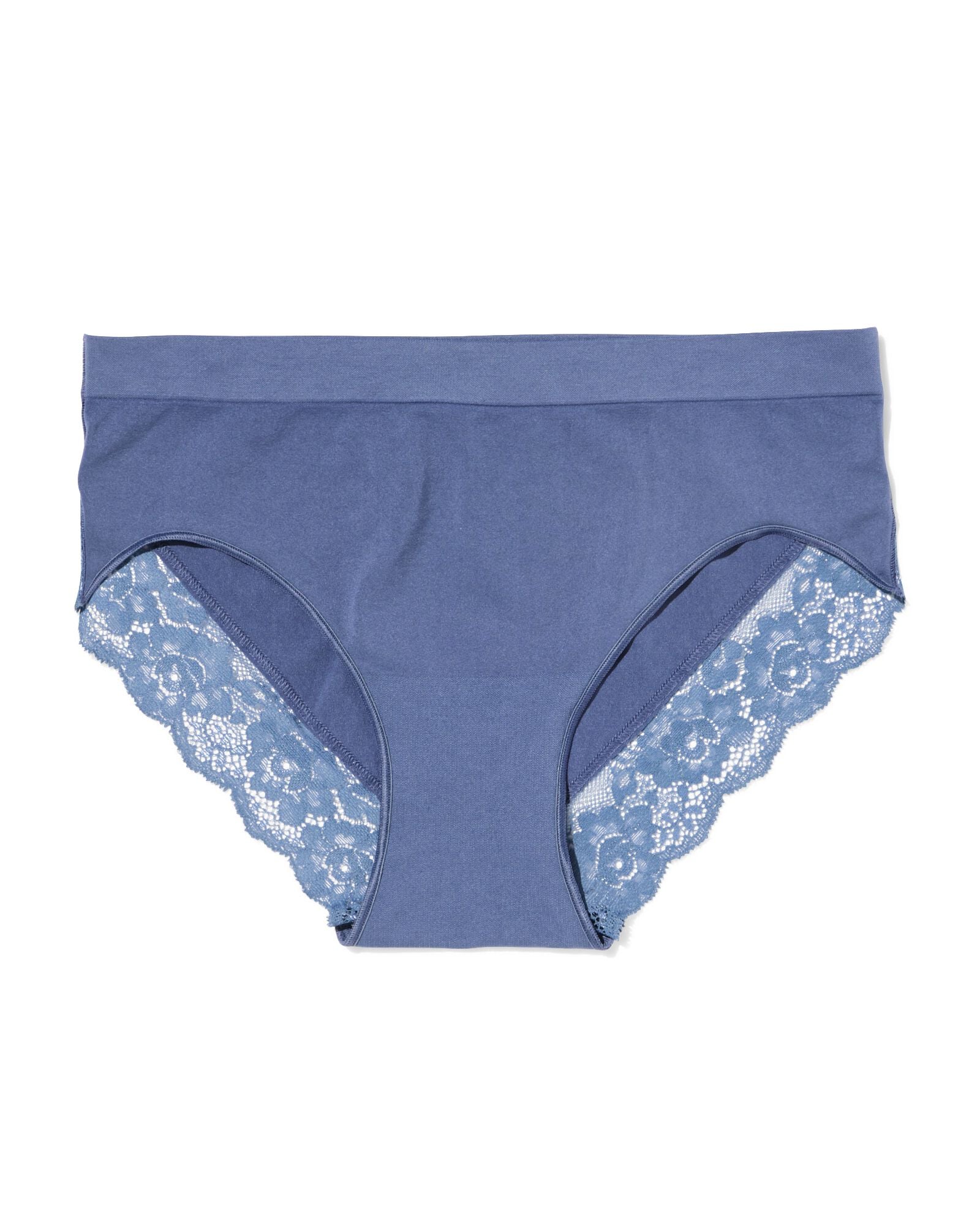 slip hipster femme sans coutures microfibre avec dentelle bleu bleu - 19611454BLUE - HEMA