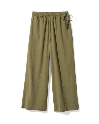 pantalon femme Taylor large seersucker olive olive - 36204010OLIVE - HEMA