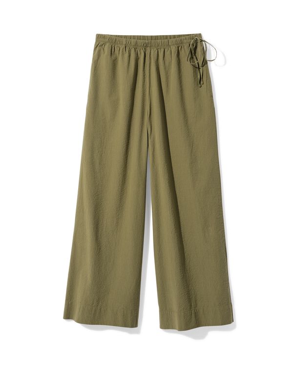 damesbroek Taylor wijd seersucker olijf olijf - 36204010OLIVE - HEMA