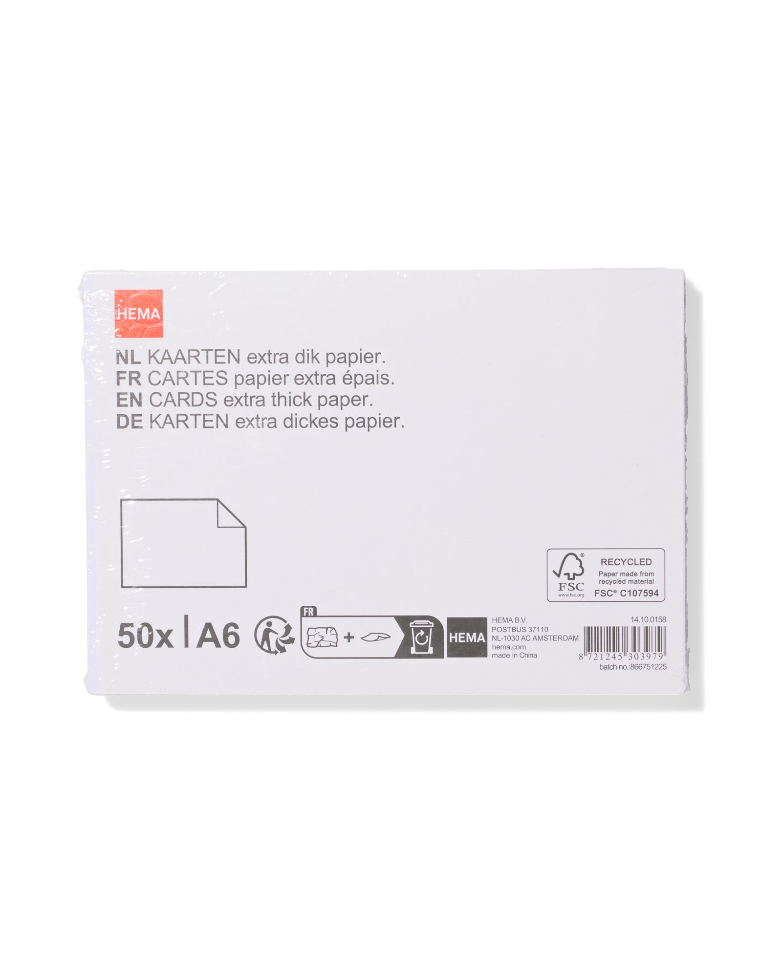 correspondentiekaarten A6 extra dik - 50 stuks - 14100158 - HEMA