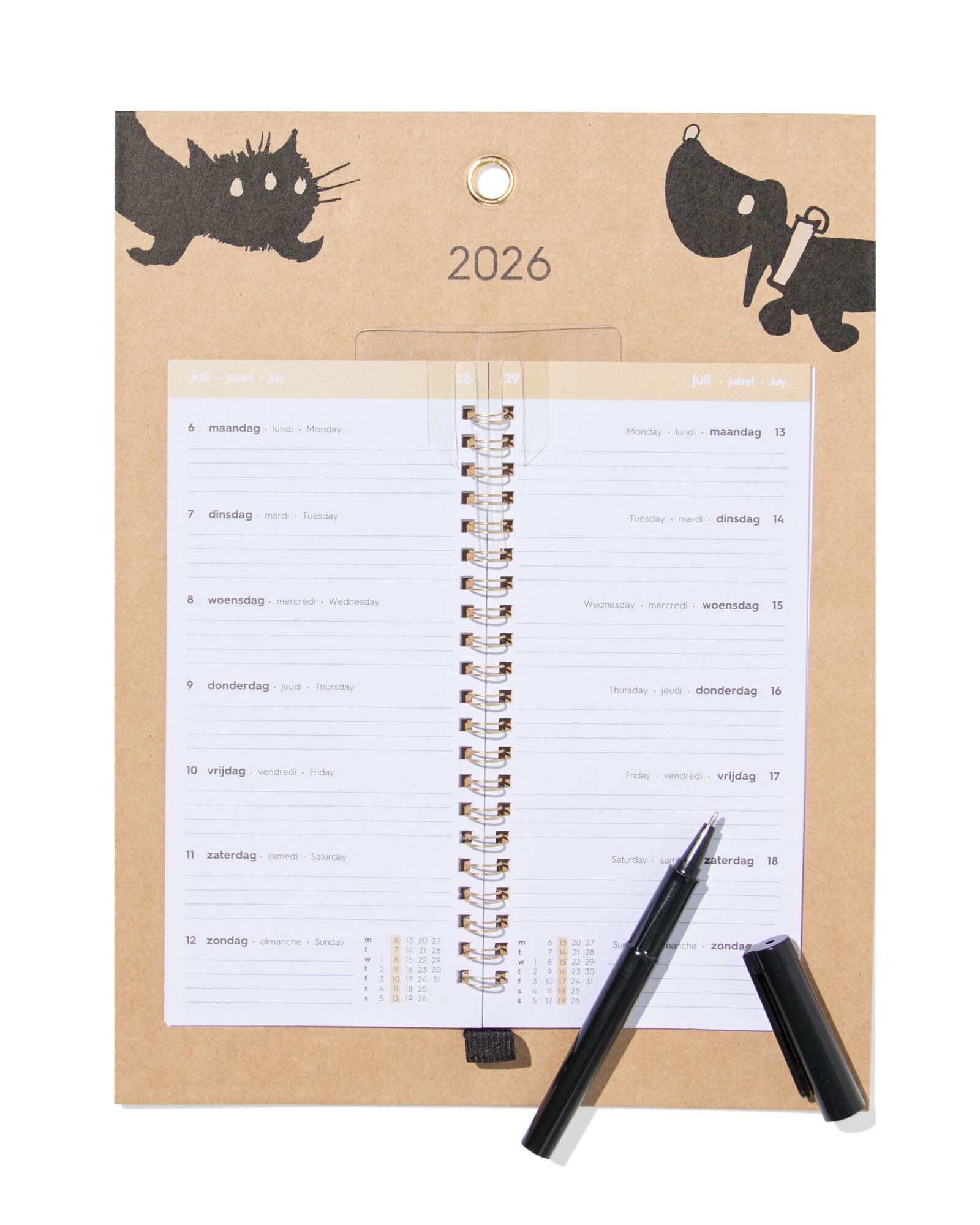 calendrier hebdomadaire Takkie et Siepie 30x23cm - 14500603 - HEMA