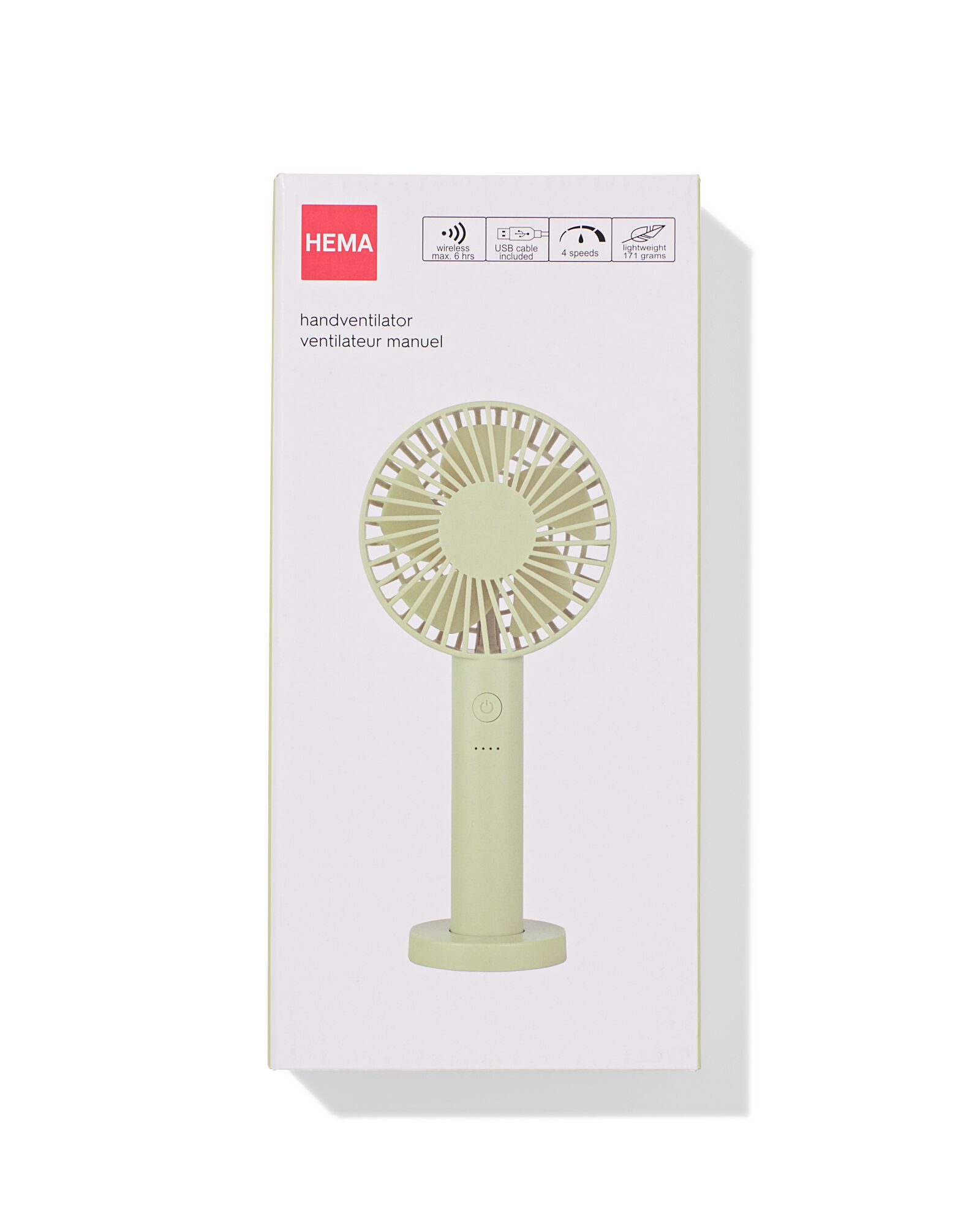 ventilateur &agrave; main ⌀11,5x23,5cm vert - 80200039 - HEMA
