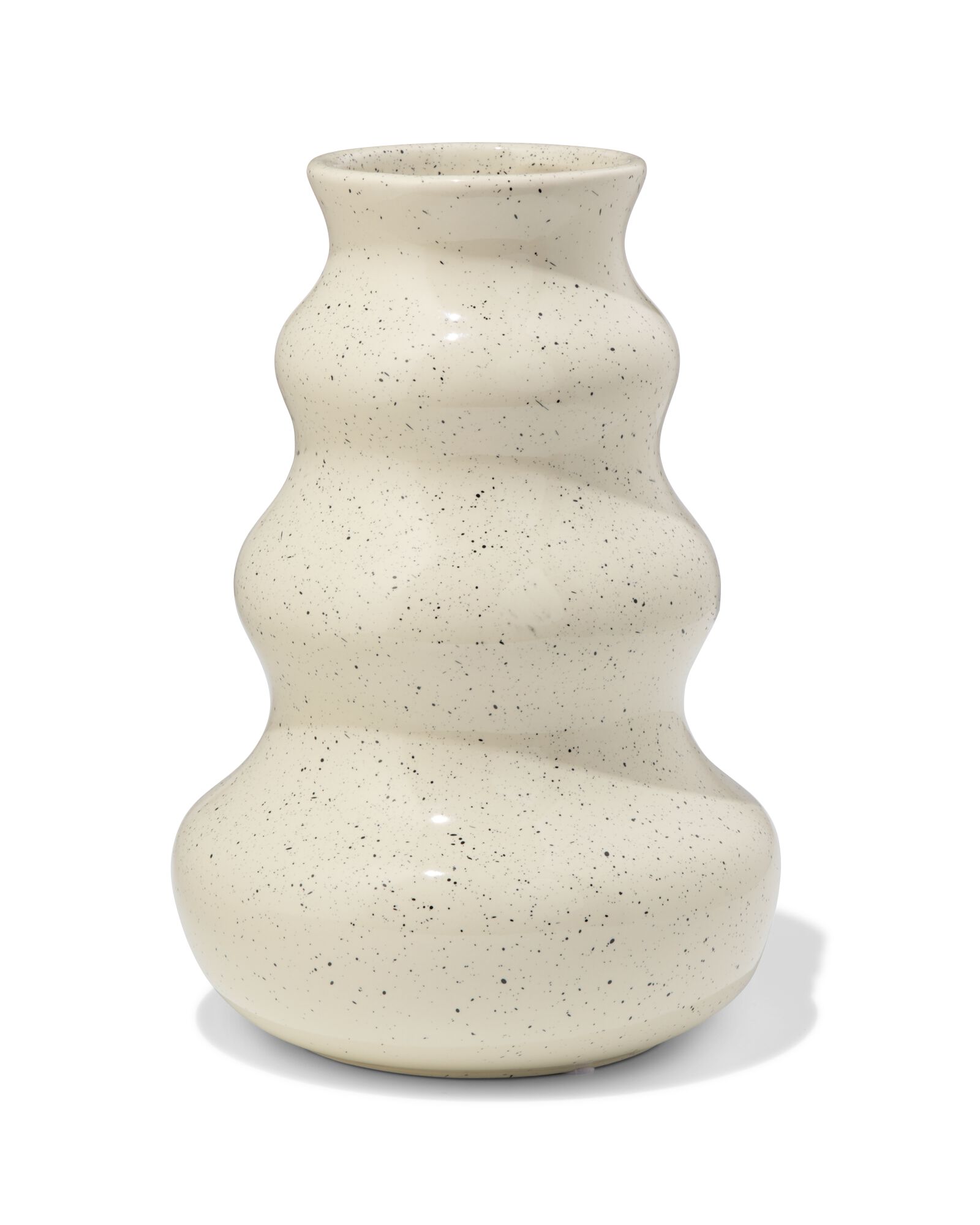 vaas ⌀16x24cm keramiek blob spikkel wit - 13326036 - HEMA