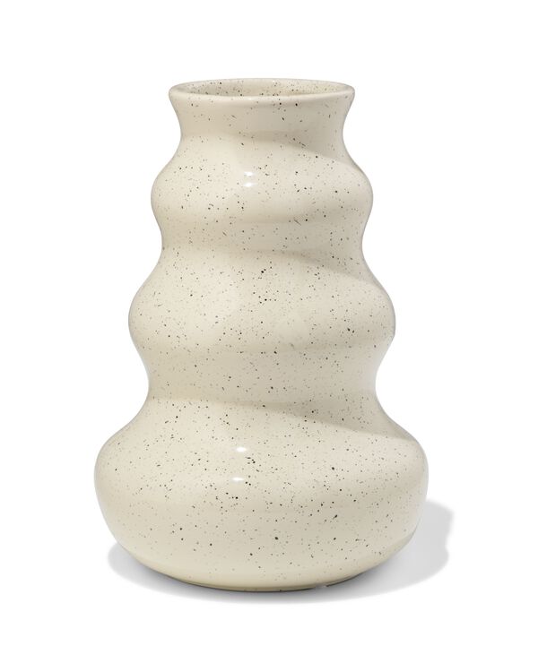 vaas ⌀16x24cm keramiek blob spikkel wit - 13326036 - HEMA