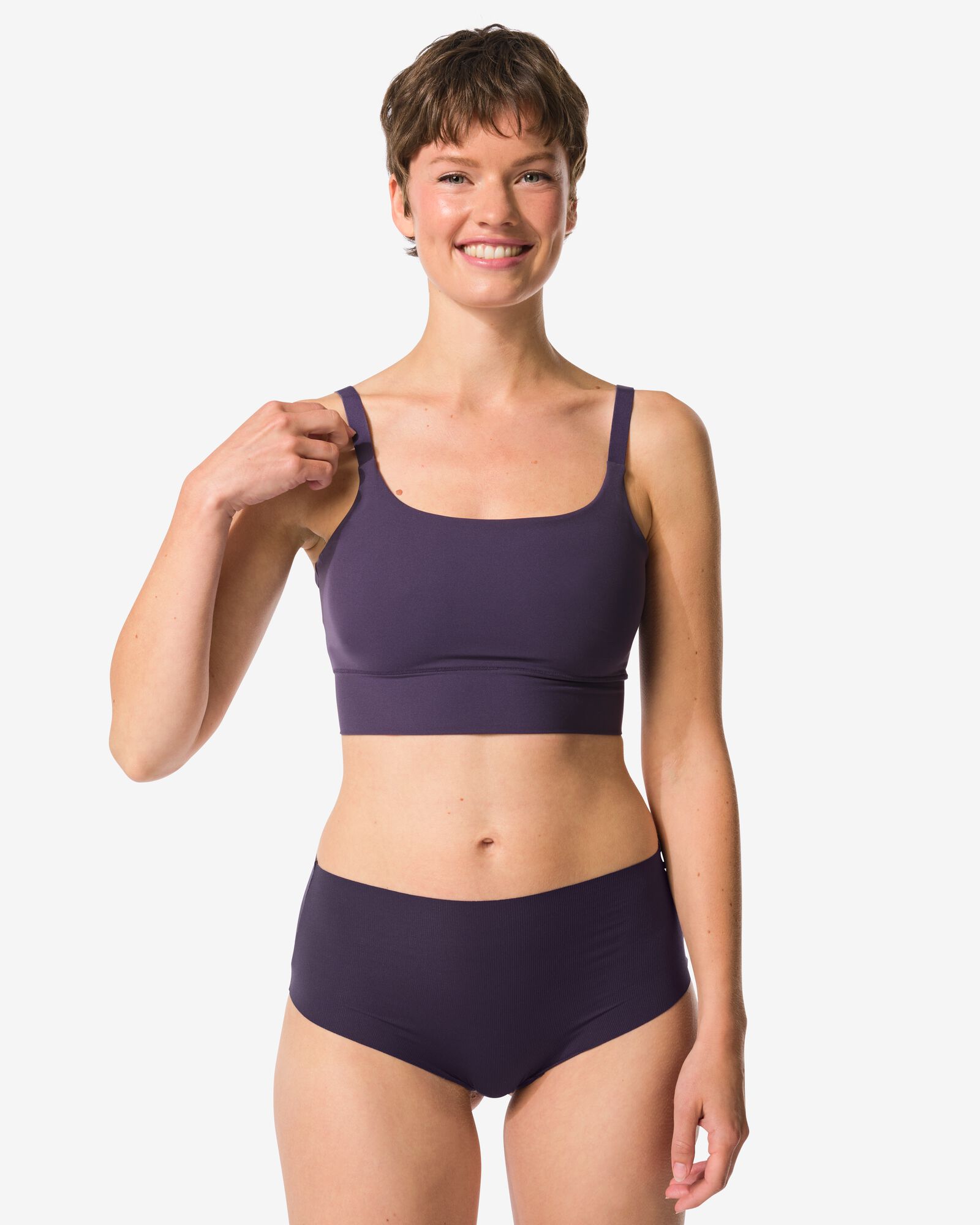 Damen-Taillenslip, Mikro, gerippt, Ultimate Comfort dunkellila - 19611405DARKPURPLE - HEMA