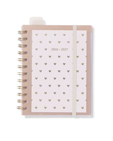 agenda scolaire avec insert 2026-2027 10x15cm c&oelig;urs  - 14505659 - HEMA