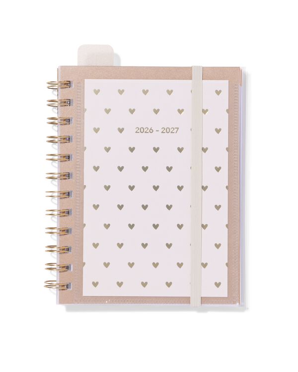 agenda scolaire avec insert 2026-2027 10x15cm c&oelig;urs  - 14505659 - HEMA