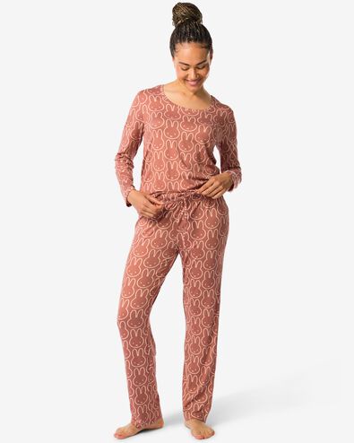 nijntje damespyjama micro lichtbruin - 23470860LIGHTBROWN - HEMA