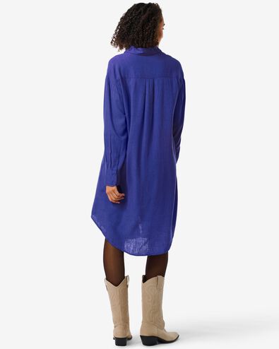 robe chemise femme Lizzy avec lin bleu M - 36352982 - HEMA