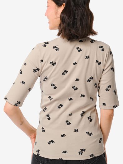 Damen-Shirt Clara, Feinripp sandfarben XL - 36254954 - HEMA