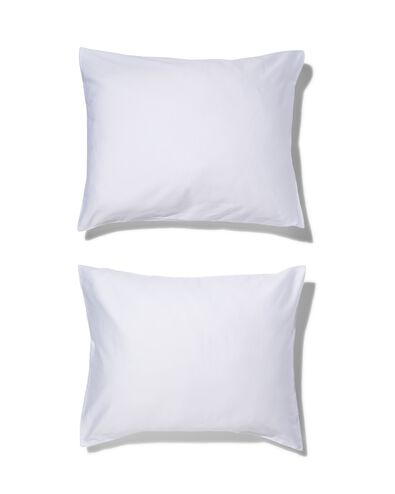 taies d'oreiller 60x70cm coton h&ocirc;tel satin blanc - 2 pi&egrave;ces   - 5180045 - HEMA