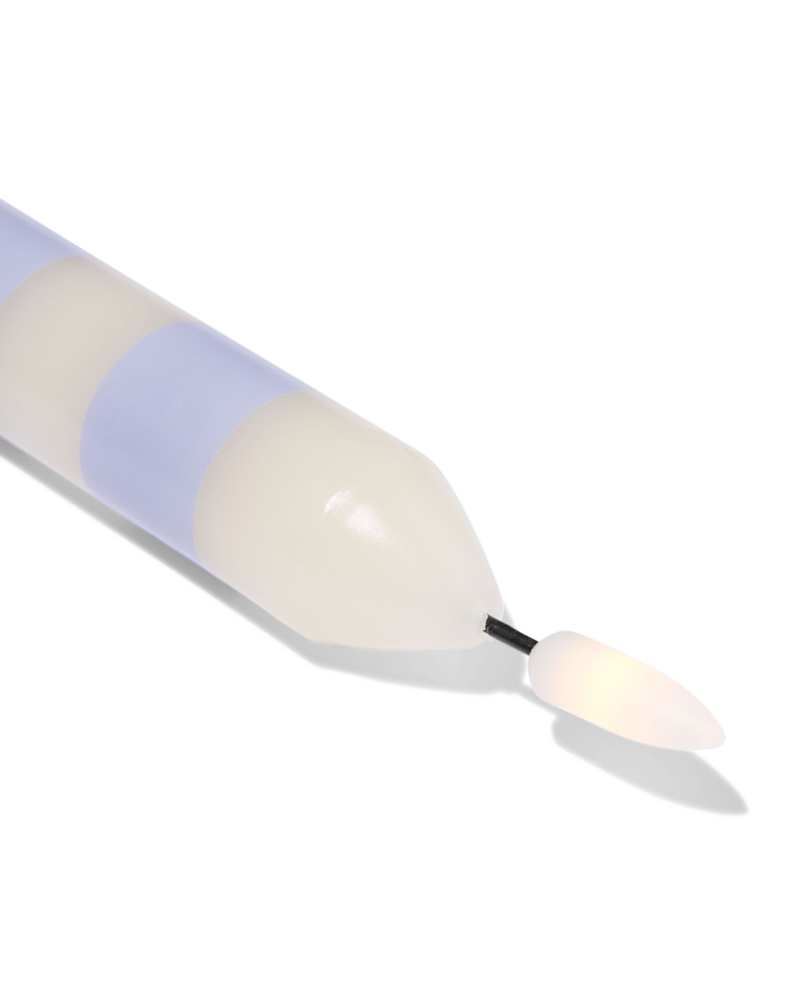 LED-Stabkerze ⌀ 2,3 &times; 29 cm, gestreift, elfenbeinfarbig-blau - 13550154 - HEMA