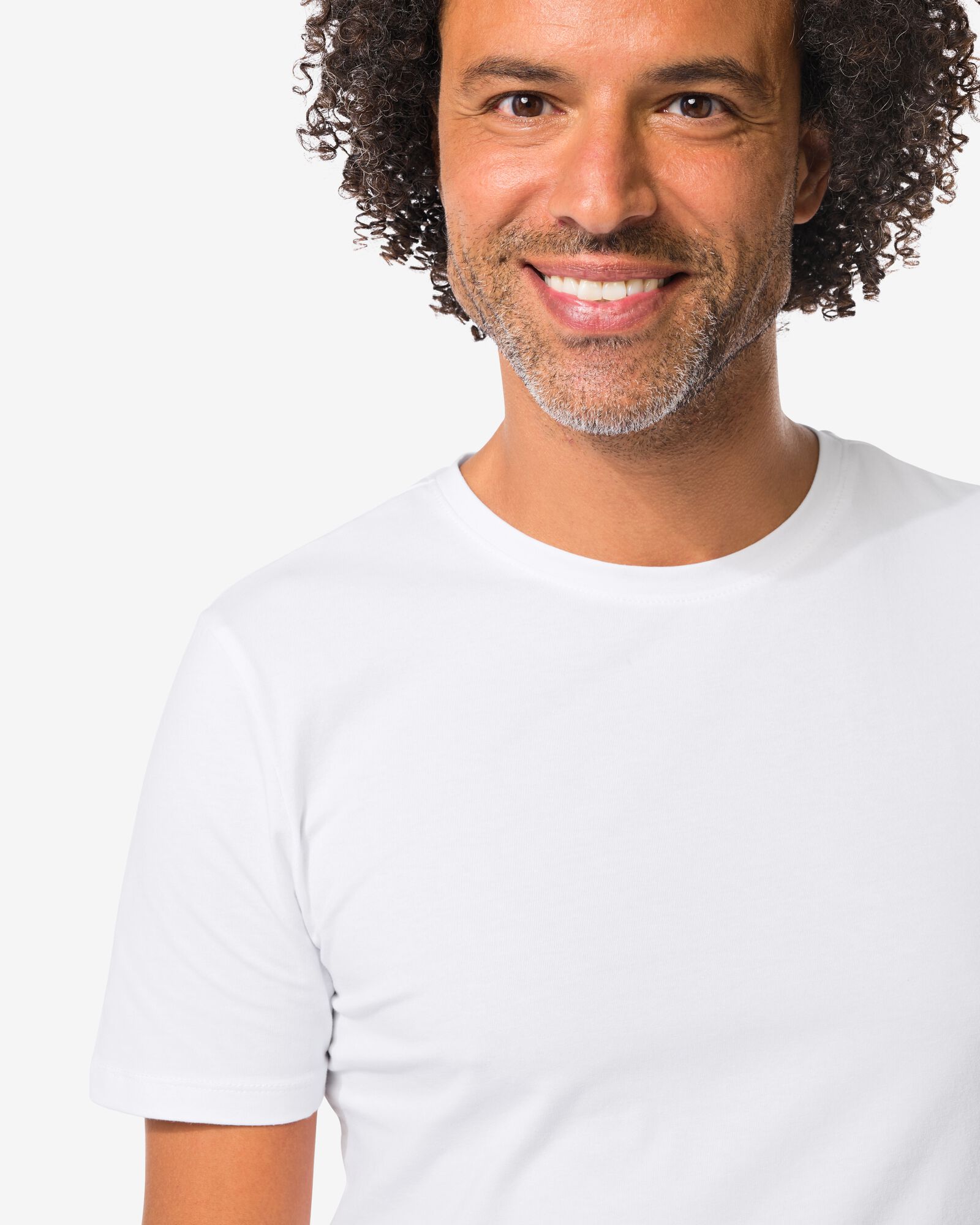 heren T-shirts slimfit o-hals extra lang - 2 stuks wit wit - 34290580WHITE - HEMA