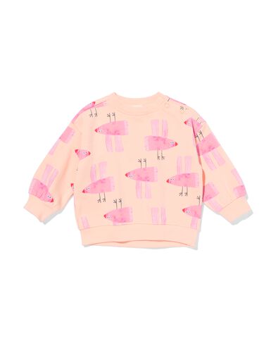 Babypullover mit Vogel lachsfarben lachsfarben - 33057870SALMONPINK - HEMA