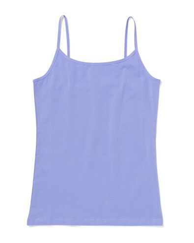 dameshemd katoen spaghettibandjes blauw - 19621246BLUE - HEMA