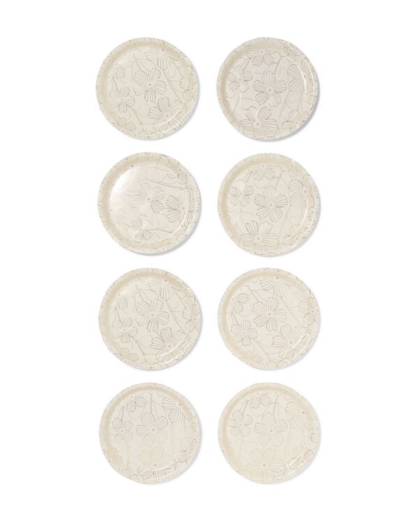 assiettes carton ⌀22,5cm fleurs - 8 pi&egrave;ces - 14250370 - HEMA