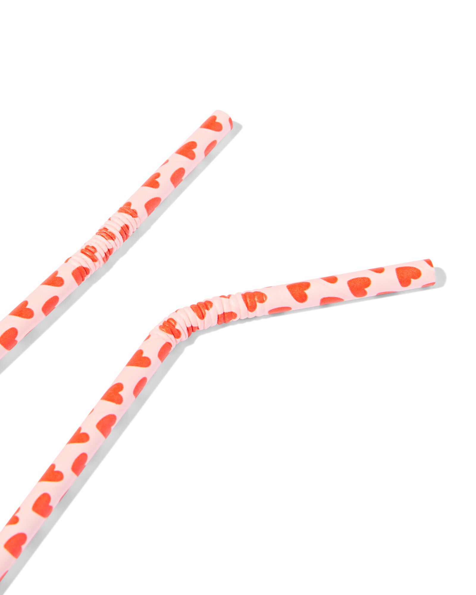 Lot De 100 Pailles En Papier Jetables Motif Cœurs Rouge/Blanc | 24 Cm Biodégradables | Fêtes