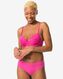 slip brésilien femme micro avec dentelle rose vif XL - 19620040 - HEMA