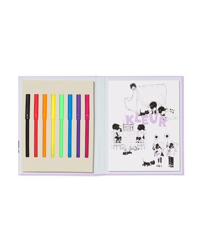 Livre de coloriage Takkie et Siepie avec 8 marqueurs  - 15900480 - HEMA