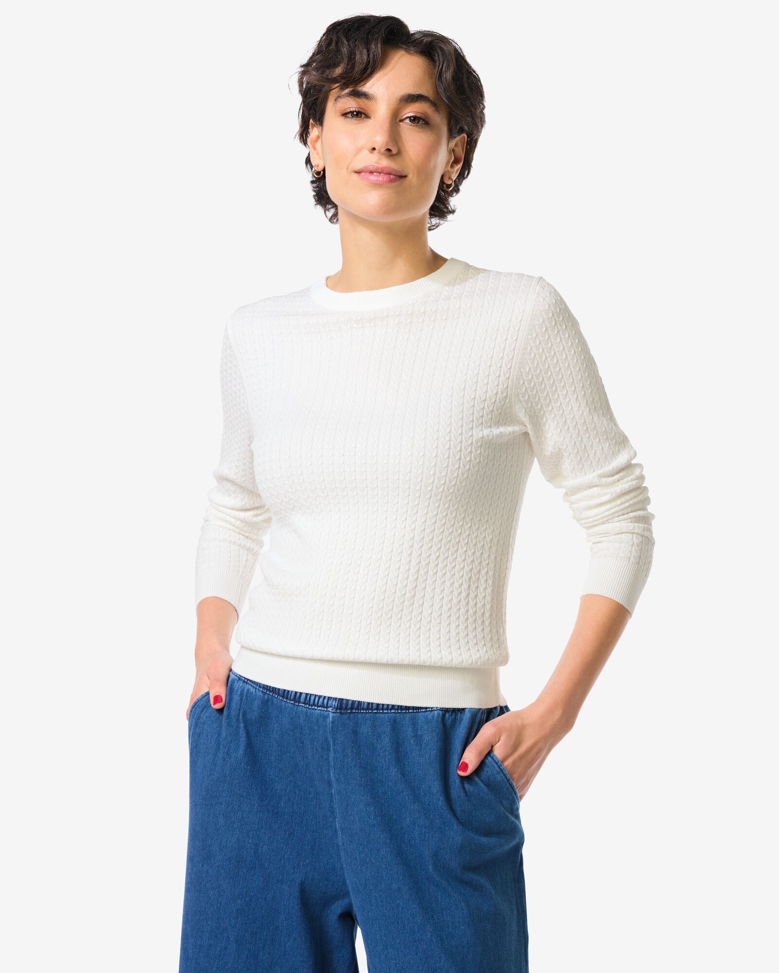 damestrui Livia kabel wit wit - 36205360WHITE - HEMA